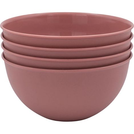 Lot de saladiers 4x 0,5 L Plastique empilables - Rose (1/5)