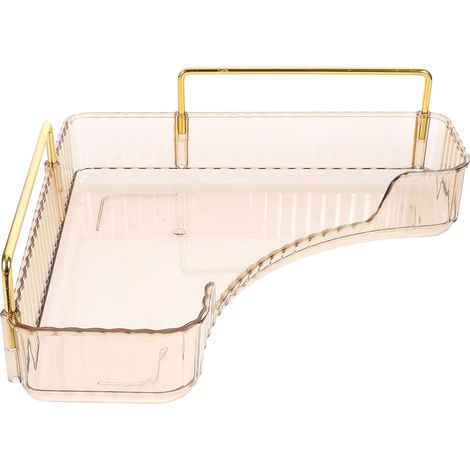 Organisateur de Salle de Bain d'angle en Métal et Pet, Grosse Capacité et Gain de Place, Étagère Simple et Pratique pour Cosmétiques Coin Salle de Bain (1/5)
