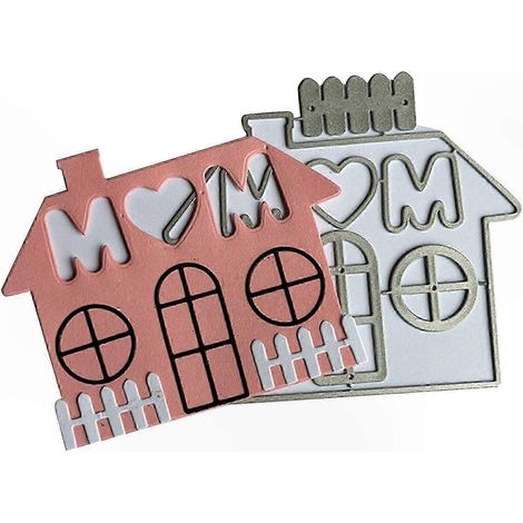 2 Pochoirs Lettres Maman Maison Découpe DIY Artisanat, Gabarit Métal Eming pour Enfants Adultes Projets Créatifs, 2 Pièces (1/4)