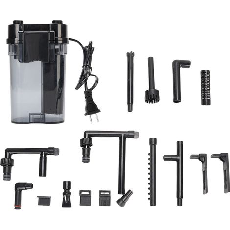 Filtro externo compacto para acuarios, 6 W, 450 l/h, para tanques de hasta 120 l – plástico, para niveles bajos de agua. (1/5)