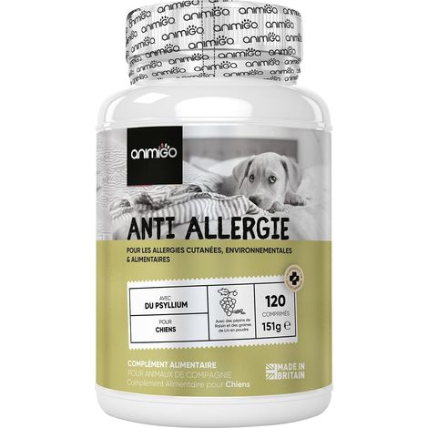 Anti Demangeaison Chien et Allergie 120 Comprimés, Graines De Lin Source D'omega 3, 6, 9, Curcuma, Poudre De Psyllium, Citrouille, Riz Brun, Peau et Pelage, Anti Allergie Chat et Chien (1/5)