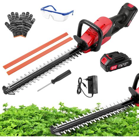 Heckenschere Akku Profi Hecken, Elektro Heckenschere Elektrischer Heckenschneider mit 2 Akkus und Ladegerät, 50cm Schnittlänge, 17mm Zahnabstand, Dual Schnittklingen, für Hecken, Strauch, Gartenpflege (1/5)