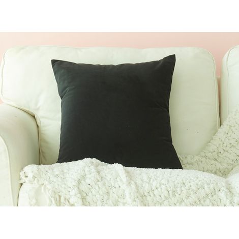 Coussin carré 45x45cm en velours noir TYGA (1/2)