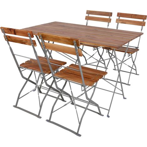 Biergarten Set klappbar 120x70cm + 4 Stk Klappstuhl-DBG1002+4xDBG1000 (1/3)