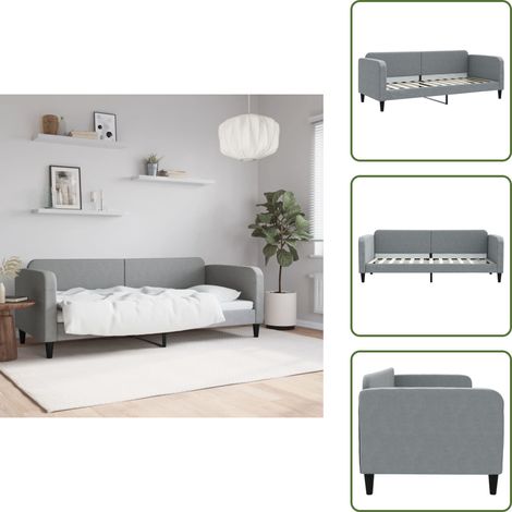 Letto da giorno 80x200 cm - vidaXL Letto da Giorno Grigio Chiaro 80x200 cm in Tessuto - Letto da giorno grigio chiaro