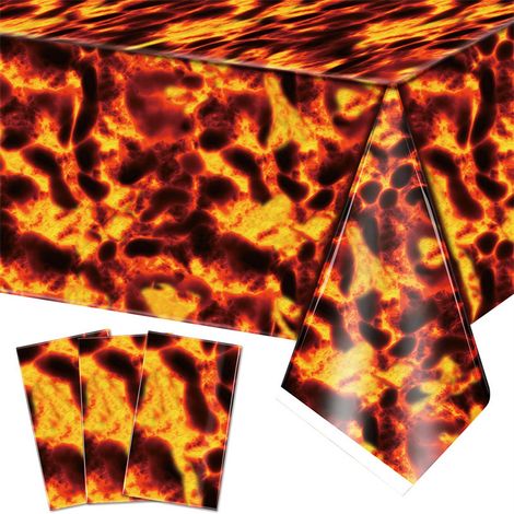 Lot de 3 nappes en plastique en forme de volcan pour Halloween