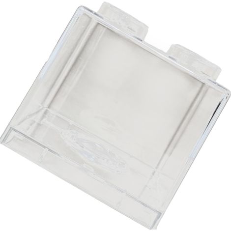 Tirelire transparente rectangulaire en forme de bloc de construction, blanche, 8,9 x 8,9 x 9,2 cm / 3,5 x 3,5 x 3,6 pouces, idéale pour les enfants (garçons et filles). (1/5)