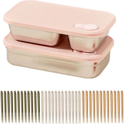 Boîte à bento empilable, gain de place pour le bureau ou l'école (1/5)