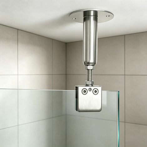 Pince de fixation réglable pour panneaux douche sans cadre (1/5)