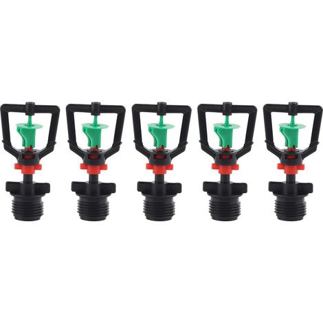 Lot de 5 buses d'arrosage rotatives à filetage mâle G1/2 pour l'irrigation de jardin (1/5)