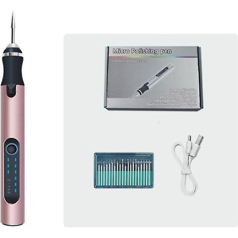 Mini-Akku-Rotationswerkzeug-Set mit 20 Zubehörteilen, 3 Geschwindigkeitsstufen, USB-Ladefunktion, 4,2-V-Multifunktions-Rotationswerkzeug zum Schleifen und Polieren – Pink (1/5)