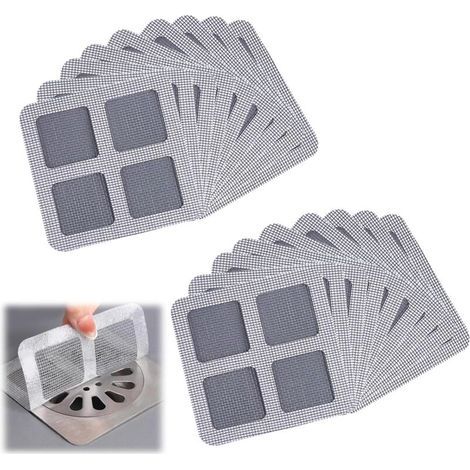 Pack of 20 disposable shower drain filters - Self-adhesive for hair removal - For bathroom, laundry room, bathtub and kitchen (10 cm x 10 m) (1/5)