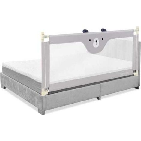 Barrière de lit bébé 69'' réglable sur 24 niveaux, levage unilatéral, protection pour lit enfant (1/5)