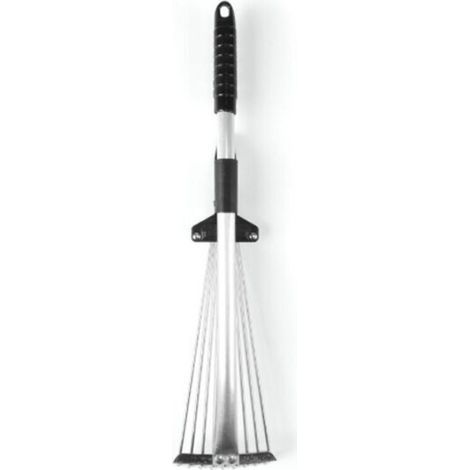 Adjustable Folding Garden Leaf Rake, Expanding Metal Telescopic Leaf Rake Rack, Leaf Cleaning Rake for Garden, Lawn, Yard (1/4)