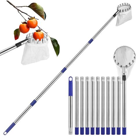 Raccoglifrutta telescopico da 4,2 m, strumento per la raccolta della frutta con contenitore, raccoglifrutta telescopico per la raccolta di mele, ciliegie, pere, pesche (1/5)