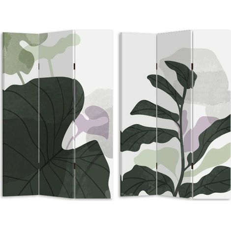 Paravento stampa foglie verde 3 ante rettangolare cm 120,6x2,5xh180,6x2,5xh180 (1/3)