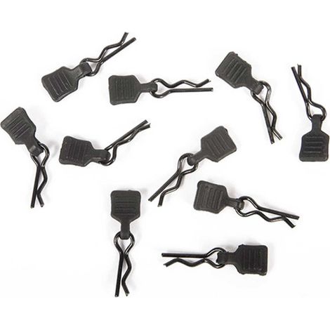 3mm Body Clip with Tab Black (10)