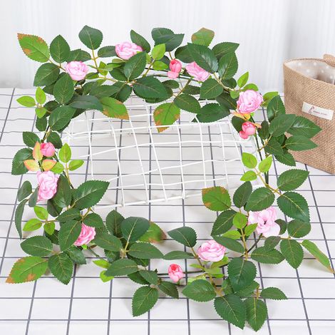 Roses Simulées - Plante Artificielle Enroulée Pour Décoration De Plafond - 130 Cm - Pour Salon Bureau Mariage Fête - 1 Pièce (1/3)