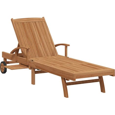 Tumbona Marrón 195 x 59 x 78,5 cm Madera de teca maciza vidaXL