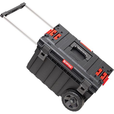 Qbrick – Caisse à outils sur roulettes 44L – Coque robuste en aluminium – Compartiments amovibles – Roues de 180 mm pour maniabilité (1/5)