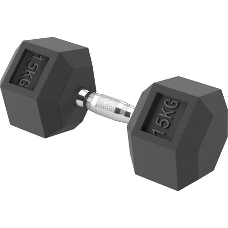 Hanteln mit gerändeltem Griff, Kurzhantel aus Gusseisen, 1 x 15kg, Kurzhanteln für Männer und Frauen, Dumbbell für Zuhause, Fitnessstudio, Krafttraining