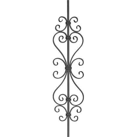 Barreau motif symétrique en volutes - Hauteur 950mm Largeur 180mm carré de 12mm - Fer forgé - À souder - DECO FER FORGE