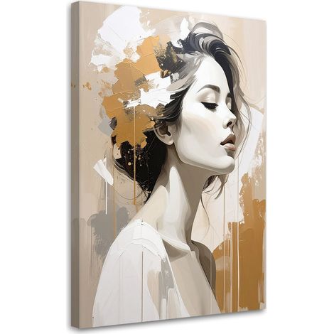 Wandbild Subtiles Frauenporträt in Beige und Grau 20x30 (1/5)