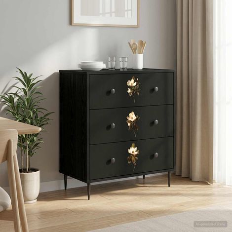 vidaXL Cajonera BREMEN Estampado de magnolia 66 x 36,5 x 76 cm (1/5)