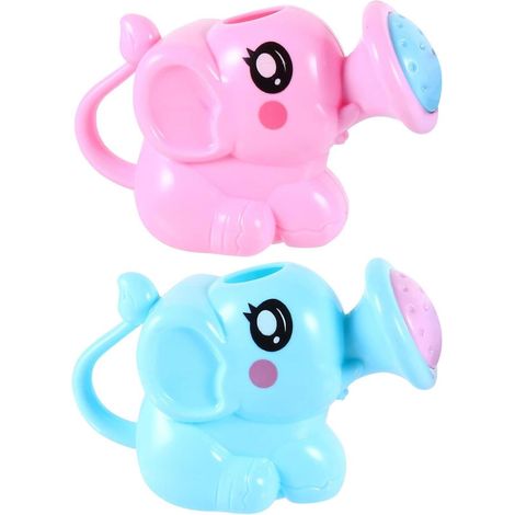 Lot de 2 arrosoirs éléphants pour le bain, jolis jouets roses et bleus pour verser l'eau, parfaits pour jouer dans le bain et la piscine. Jouet d'eau interactif pour enfants, cadeau idéal pour les fêt (1/5)