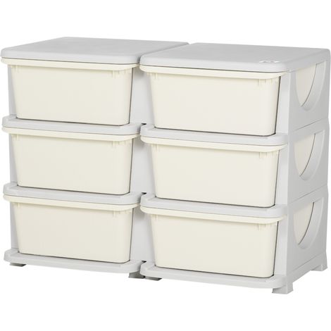 Boîte de rangement 3 tiroirs blanche 42x30x25 cm
