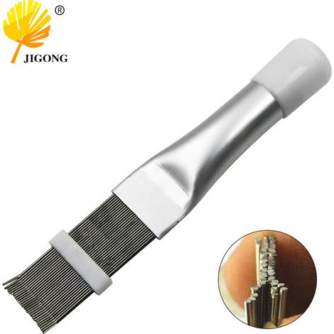 Peigne à ailettes en acier inoxydable pour ailettes et condenseur de climatiseur outil de réparation de réfrigération brosse de nettoyage des ailettes de climatiseur. (1/5)
