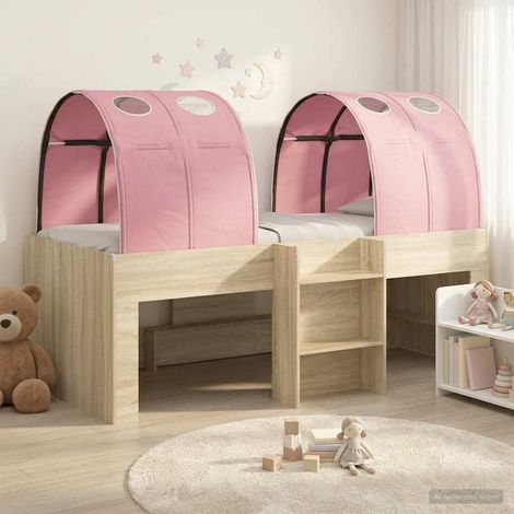 vidaXL Letto con Tunnel 3 pz Rovere Sonoma e Rosa Legno ingegnerizzato (1/5)