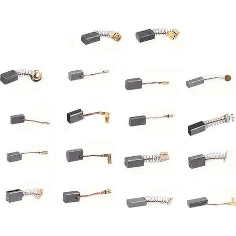 90 Ersatzkohlebürsten für Elektromotoren, 18 verschiedene Größen, kompatibel mit Schlagbohrmaschinen, Kreissägen und Elektrowerkzeugen. (1/5)