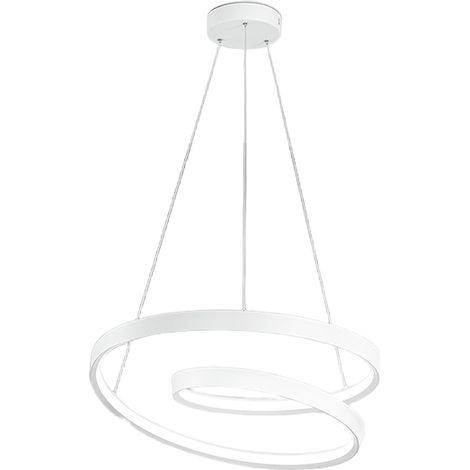 Suspension Led 55W Circulaire Dimmable Cct, Structure Métal Blanc Mat, Hauteur Réglable, Design Minimaliste - Perenz Luminaire Contemporain (1/3)