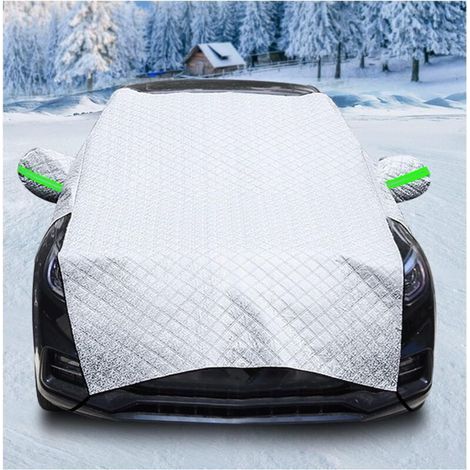 Couverture Pare Brise Voiture Repliable, Bâche Anti Givre Universelle Voiture avec Crochets élastiques-Silver 255 235 cm (1/5)