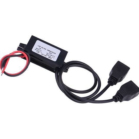 Dual-USB-Kfz-Ladegerät 12 V auf 5 V 3 A, DC-DC-Wandler-Adapter für Motorrad, Mobiltelefon, Netzteilmodul (1/5)