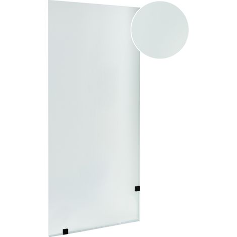 Mampara de ducha de vidrio templado esmerilado para ducha fija de baño 90 x 195 cm negro Icalma