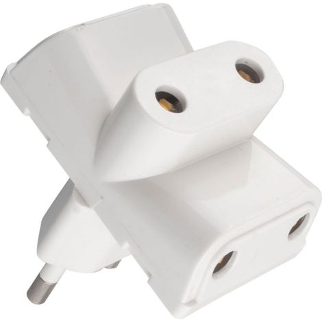 Adapter 3 Steckdosen Onlex 10a weiß 4,0 mm abnehmbarer Blister (1/2)