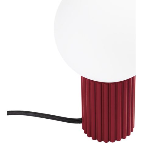 Lampada da scrivania moderna, bordeaux, corpo scanalato, sfera in vetro bianco, interruttore per corridoio, soggiorno, 1xG9 8W, HALO Sollux Lighting (1/5)