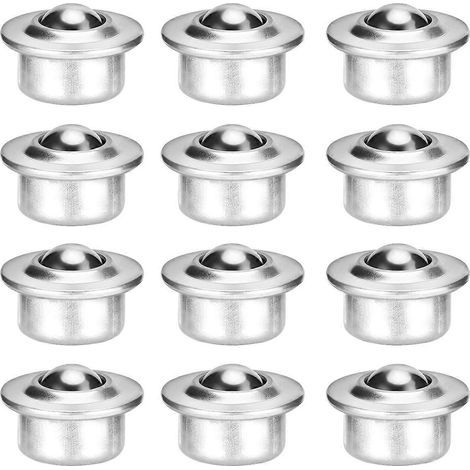 12 roulettes universelles en acier inoxydable avec roulements à billes (argent)-3.23.22cm-Silver (1/3)
