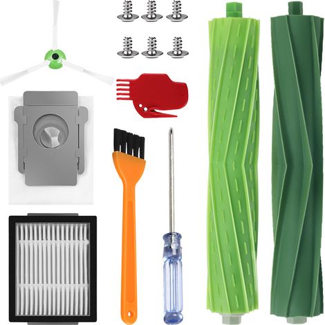 Compatibile con gli accessori per spazzatrici iRobot: spazzole laterali, sacchetti per la polvere e rulli filtranti per i modelli i4, i7, i8, E7, E6 e J7. (1/2)