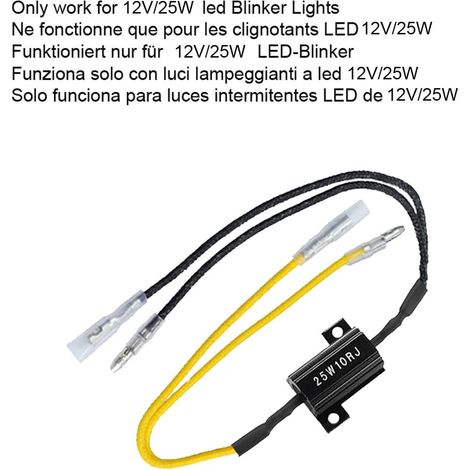 Gebildet Lot de 4résistances de Charge LED 25W 10Ω pour Clignotants LED Adaptateur de Clignotant Correction d'erreur pour Clignotants LED Feux de Plaque d'immatriculation LED