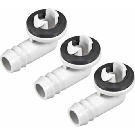 Codo para manguera de desagüe del aire acondicionado – 15 mm – Repuestos para unidades mini split y aires acondicionados de ventana – Paquete de 3 – Crezuo
