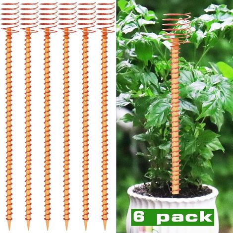 Kit da 6 antenne da giardinaggio in rame puro da 33 cm per elettrocoltura, tutori e tasselli a forma di piramide