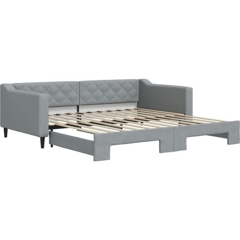 Maison Exclusive - Tagesbett Ausziehbar Hellgrau 100x200 cm Stoff