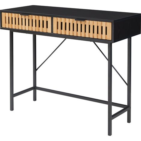 Tavolo consolle 100 x 40 x 75 cm nero naturale 030010880