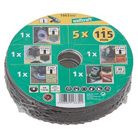 wolfcraft Set per smerigliatrice angolare in 5 pezzi, 1664000 (1/3)