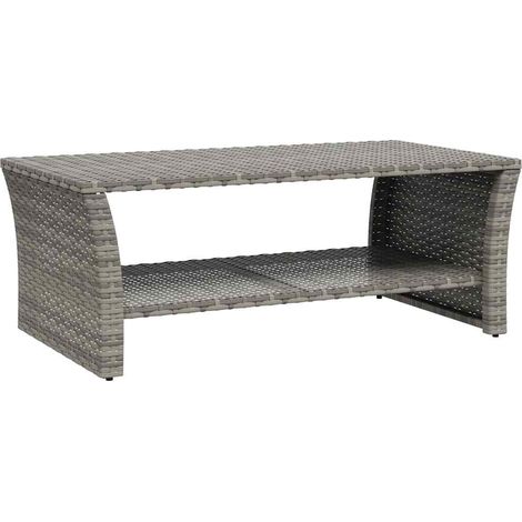 vidaXL Coffee Table Grey 100x50x40 cm Poly Rattan
