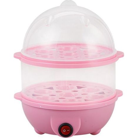 Vaporera multifuncional de doble capa para huevos con hornillo automático Steamboat Vaporera eléctrica para huevos (rosa) (1/3)
