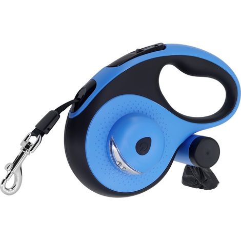 Retractable Dog Lead 8 m with LED Flashlight with Dog Poop Bag Holder, Automatic Training Lead for Dogs up to 110 LB (50 kg) (1/5)